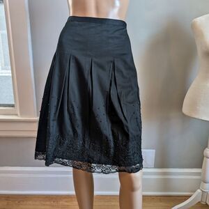 Vintage Y2K WDNY Mini Skirt Beaded Pleated Coquette Whimsygoth Plus Size 14